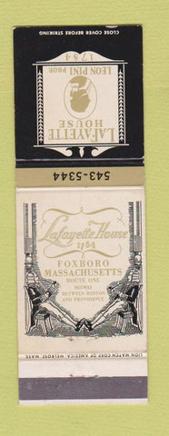 Matchbook Cover - LaFayette House Foxboro MA