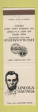 Matchbook Cover - Lincoln Savings Bank Los Angeles CA Abraham