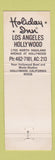 Matchbook Cover - Holiday Inn Hollywood CA