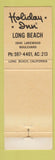 Matchbook Cover - Holiday Inn Long Beach CA