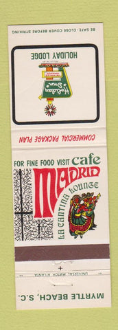 Matchbook Cover - Holiday Inn Myrtle Beach SC Cafe Madrid #1