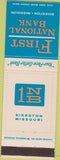 Matchbook Cover - First National Bank Sikeston MO