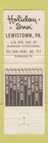 Matchbook Cover - Holiday Inn Lewistown PA