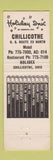 Matchbook Cover - Holiday Inn Chillicothe OH
