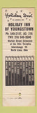 Matchbook Cover - Holiday Inn Youngstown OH