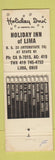Matchbook Cover - Holiday Inn Lima OH WEAR