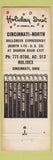 Matchbook Cover - Holiday Inn Cincinnati OH North