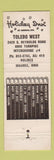 Matchbook Cover - Holiday Inn Toledo OH West Maumee WEAR