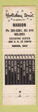 Matchbook Cover - Holiday Inn Marion OH #2