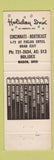 Matchbook Cover - Holiday Inn Mason OH Cincinnati Northeast