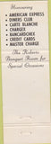 Matchbook Cover - Robertos' Restaurant Welland ON