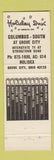 Matchbook Cover - Holiday Inn Columbus OH Grove City