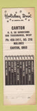 Matchbook Cover - Holiday Inn Canton OH
