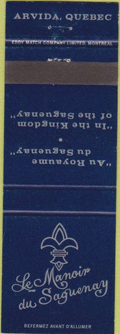 Matchbook Cover - Le Manoir du Saguenay Arvida QC