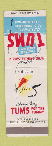 Matchbook Cover - Tums Antacid Col Fuller Fly Fishing Lure