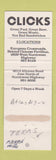 Matchbook Cover - Clicks Billiards girlie WEAR