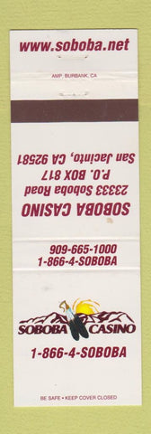 Matchbook Cover - Soboba Casino San Jacinto CA
