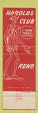 Matchbook Cover - Harolds Club Casino Reno NV