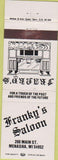 Matchbook Cover - Franky's Saloon Menasha WI