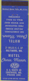 Matchbook Cover - Hotel Chase Manor Edgewood MD