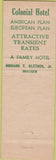 Matchbook Cover - Colonial Hotel San Francisco CA
