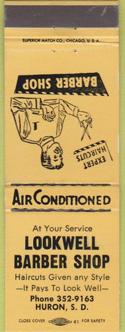 Matchbook Cover - Lookwell Barber Shop Huron SD