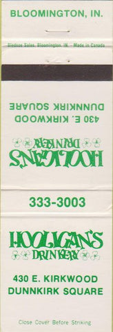 Matchbook Cover - Hooligans Drinkery Bloomington IN