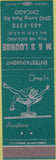 Matchbook Cover - M and S lounge Chicago IL girlie