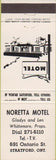 Matchbook Cover - Noretta Motel Stratford ON