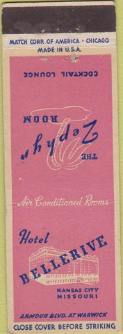 Matchbook Cover - Bellerive Hotel Kansas CityMO