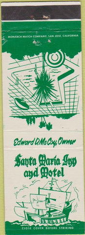 Matchbook Cover - Santa Maria Inn Motel CA