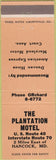 Matchbook Cover - Plantation Motel Hancock MD CREASE