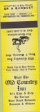 Matchbook Cover - Old Country Inn Toronto Ottawa