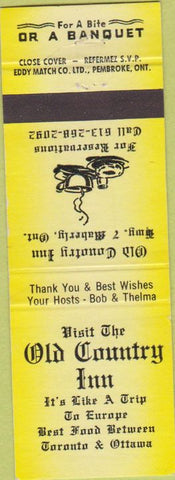 Matchbook Cover - Old Country Inn Toronto Ottawa