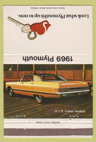 Matchbook Cover - 1969 Plymouth John Schleifey Huntington Park CA 40 Strike