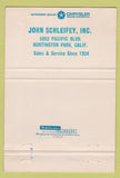 Matchbook Cover - 1969 Plymouth John Schleifey Huntington Park CA 40 Strike