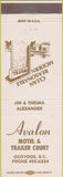 Matchbook Cover - Avalon Motor Trailer Court Osoyoos BC