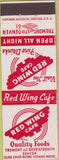 Matchbook Cover - Red Wing Cafe Denver CO