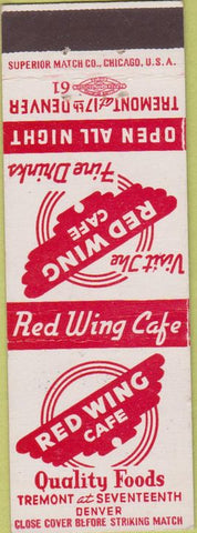 Matchbook Cover - Red Wing Cafe Denver CO