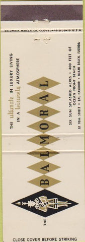 Matchbook Cover - Balmoral Miami Beach FL