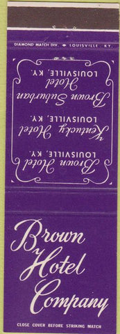 Matchbook Cover - Brown Hotel Co Louisville KY