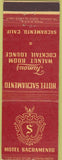 Matchbook Cover - Hotel Sacramento CA