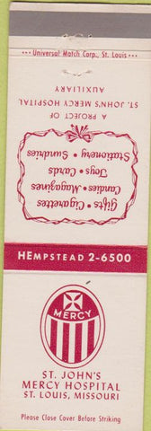Matchbook Cover - St Johns Mercy Hospital St Louis MO