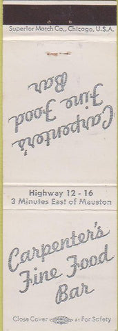 Matchbook Cover - Carpenter's Fine Food Mauston