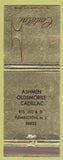 Matchbook Cover - Ashmen Oldsmobile Cadillac Flemington NJ WEAR