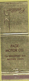 Matchbook Cover - Page Motors Cadillac Milford CT