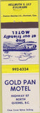Matchbook Cover - Gold Pan Motel Quesnel BC