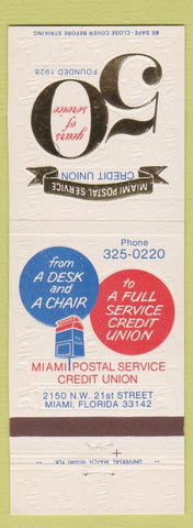 Matchbook Cover - Miami Postal Service Credit Union FL 50th