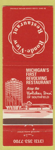 Matchbook Cover - Ronde View Restaurant Holiday Inn Southfield MI