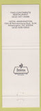 Matchbook Cover - The Two Continents Hotel Washington DC WORN